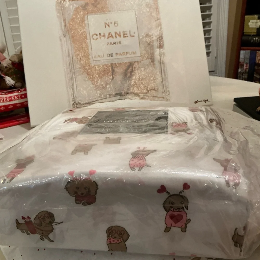 Dachshund valentine sheet set queen size